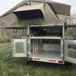 Peanut Trailer, Expedition trailer, Off road trailer, aluminum trailer, Nuthouse trailer, Nuthouse Industries, car camping, warm and dry camping, glamping, Ohio overland, ohio trailers, overland trailer, adventure trailer, 23Zero roof top tent, ARB Awning, Solar panel trailer, partner steel stove,