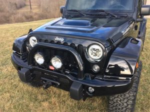 AEV front bumber, AEV painted bumber, AEV heat reduction hood, Vision X, Warn winch, Factor 55