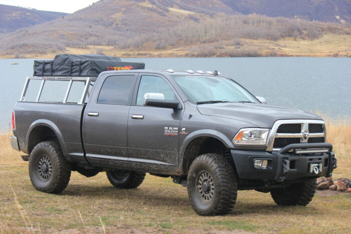 Dodge Ram Expedition Truck, Overlanding Truck, Truck Rack, Moab Utah offroad, Aluminum Truck Rack, Nuthouse Industries, Cincinnati offroad truck